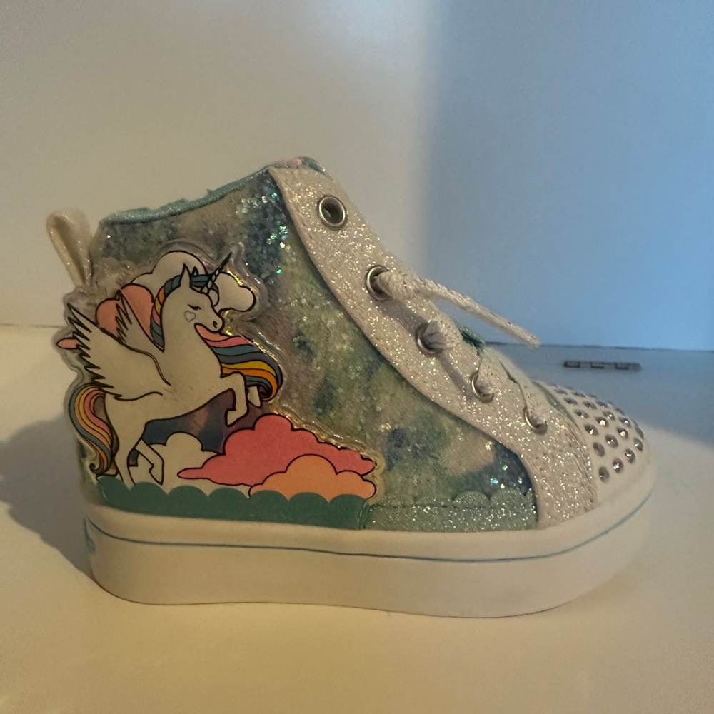 Skechers Unicorn Glitter High-Top Sneakers - Skechers Twinkle Toes 6T